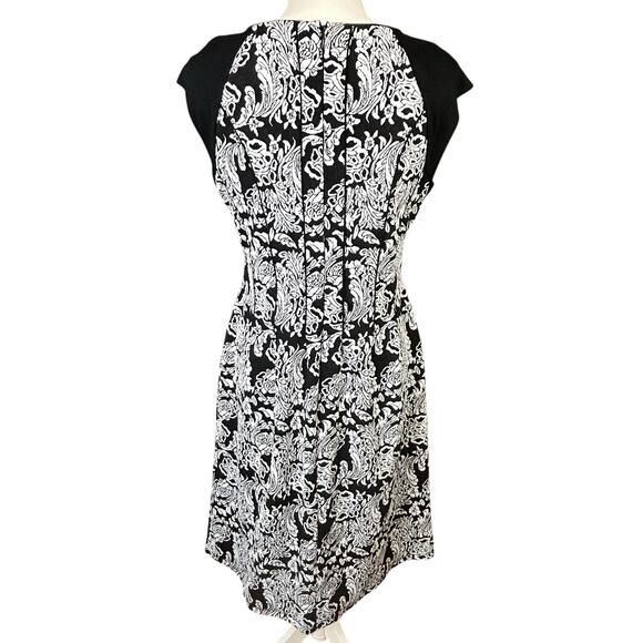 Alex Marie Dress Size Medium Black White Floral Lined Classic Fit Flare Corpcore - Picture 3 of 10